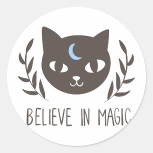 Believe in magic - Choose background colour Classic Round Sticker
