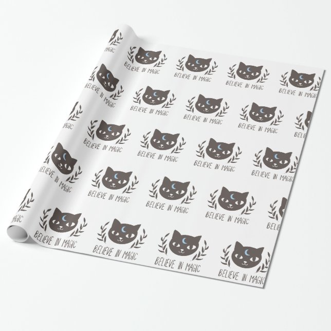 Believe in magic - Choose background colour Wrapping Paper (Unrolled)