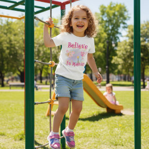 Believe in Magic - Cute Pink Fairies Kids T-Shirt