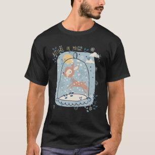 Believe In Magic Fawn Baby Roe Deer Snow Globe Chr T-Shirt