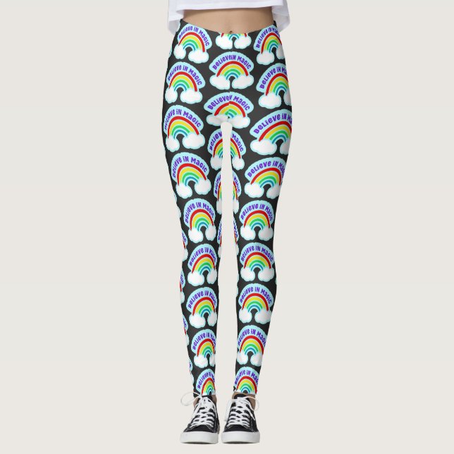 Believe in Magic Retro Design Leggings (Front)