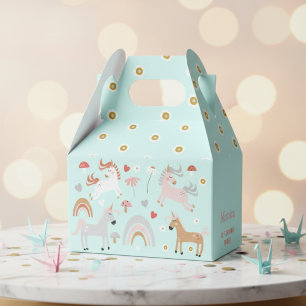 Believe in magic unicorn kids birthday favor box