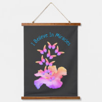 Believe In Miracles Hibiscus Flower Butterflies 