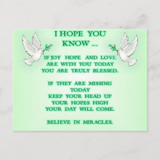 believe in miracles postcard