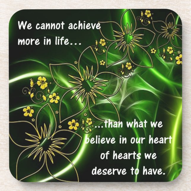 Believe in our Hearts Inspirational Quote Coaster (Front)