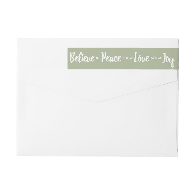 Believe in Peace Love Joy Christmas Holiday Custom Wrap Around Label (Back)