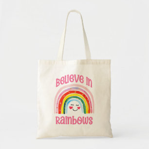 "Believe in Rainbows" Whimsical Tote Bag