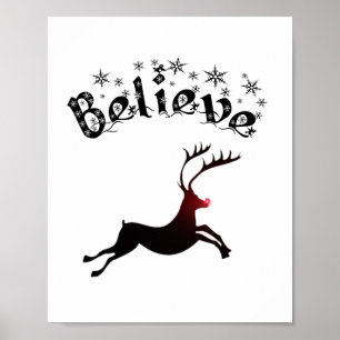Believe in Reindeer print