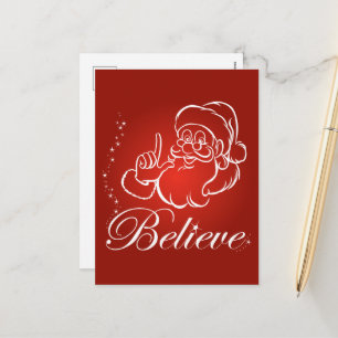 Believe in Santa - A Merry Christmas Holiday Postcard
