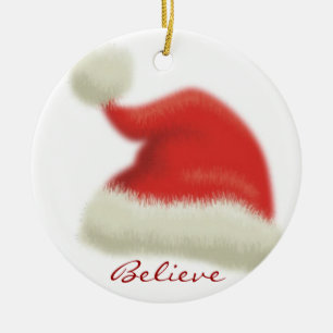 Believe in Santa Ceramic Ornament