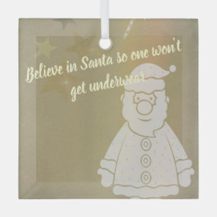Believe in Santa Glass Ornament