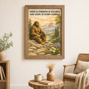 Believe in Sasquatch Spiritual Strength Quote Poster