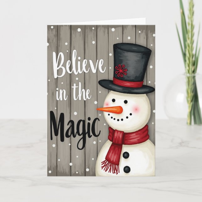 Believe In Snowman Magic Card (Front)