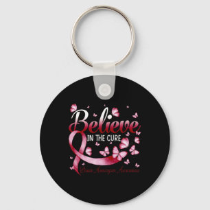 Believe In The Cure Brain Aneurysm Awareness Butte Keychain