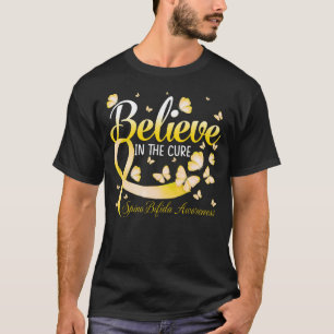 Believe In The Cure Spina Bifida Awareness Butterf T-Shirt