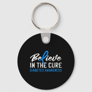 Believe in the Cure T1D Type 1 Diabetes Awareness  Keychain