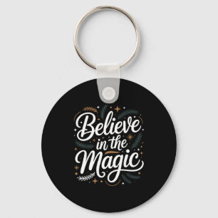 Believe In The Magic Christmas Insred Holiday Remi Keychain