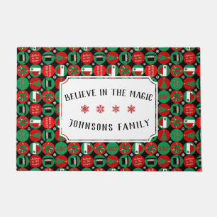 Believe in the Magic – Christmas Pattern Doormat