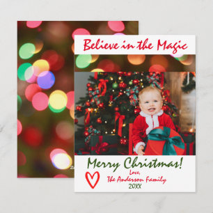 Believe in the Magic Christmas Photo Holiday Card
