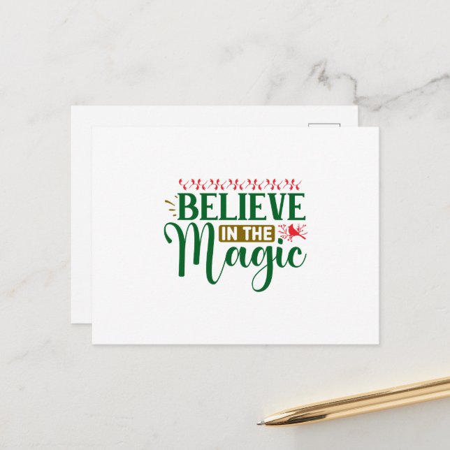 Believe In the Magic Christmas Postcard (Front/Back In Situ)