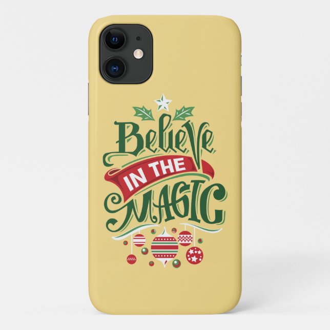 Believe in the Magic Christmas Typography Case-Mate iPhone Case (Back)