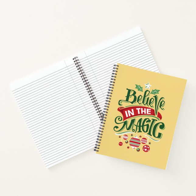 Believe in the Magic Christmas Typography Notebook (Inside)