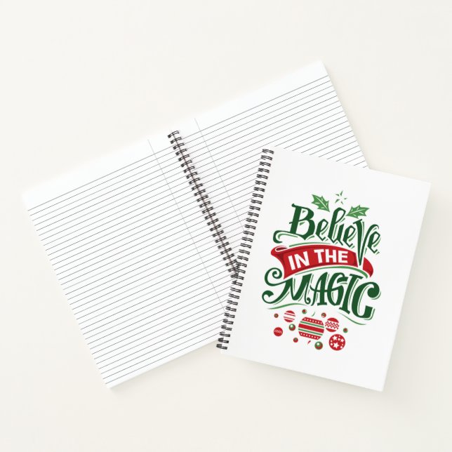 Believe in the Magic Christmas Typography Notebook (Inside)