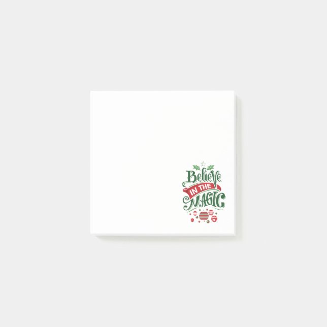 Believe in the Magic Christmas Typography Post-it Notes (Front)