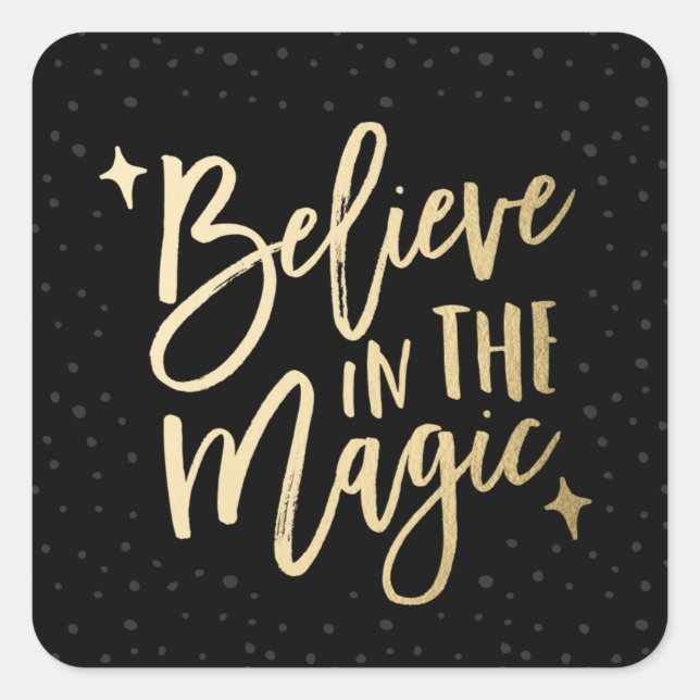 Believe In The Magic | Holiday Stickers in Black (Front)