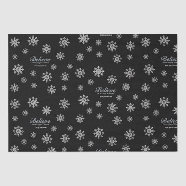 Believe in the Magic Of Christmas | Black Tissue Paper (Front)
