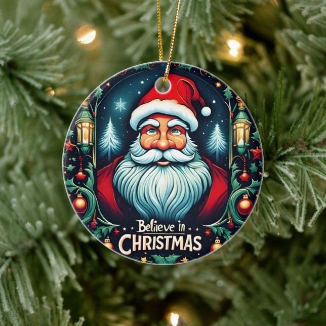 Believe in the Magic of Christmas Festive  Ceramic Ornament (Tree)