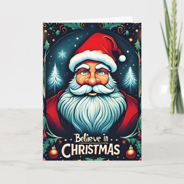 Believe in the Magic of Christmas Festive  Holiday Card (Front)
