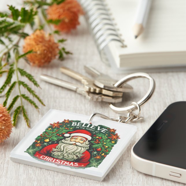 Believe in the Magic of Christmas Festive  Keychain (Front Right)