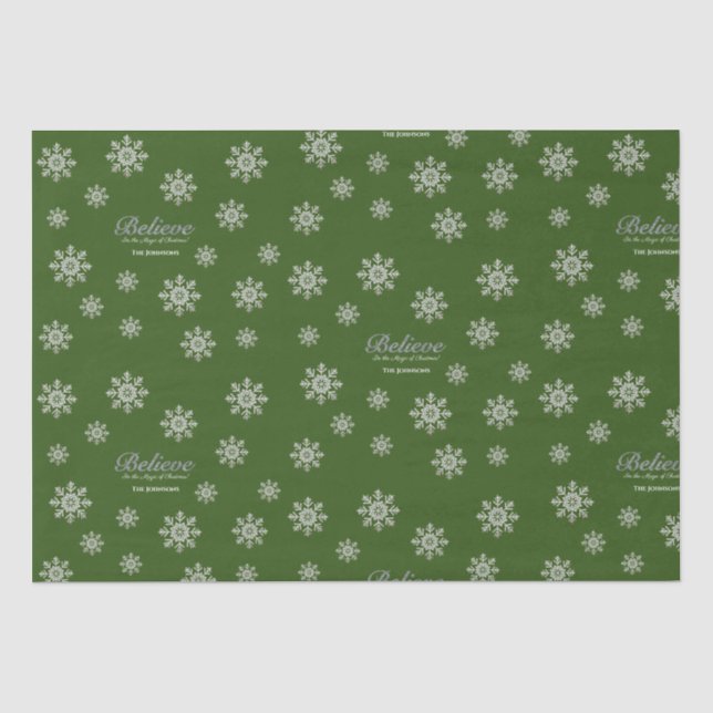 Believe in the Magic Of Christmas | Green Tissue Paper (Front)