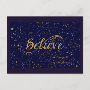 Believe in the magic of Christmas Holiday Postcard