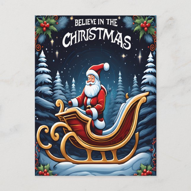 Believe in the Magic of Christmas  Holiday Postcard (Front)