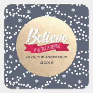 Believe in the Magic of Christmas Holiday Stickers