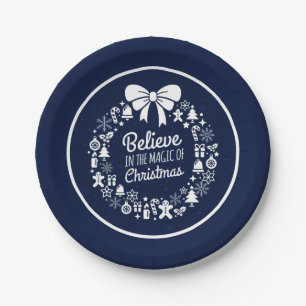 Believe In The Magic Of Christmas Icons Paper Plate