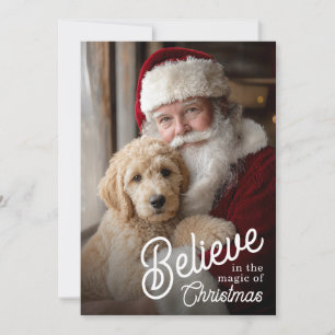 Believe in the Magic of Christmas Pet Photo Holiday Card
