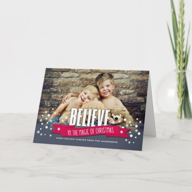 Believe in the Magic of Christmas Photo Card (Front)