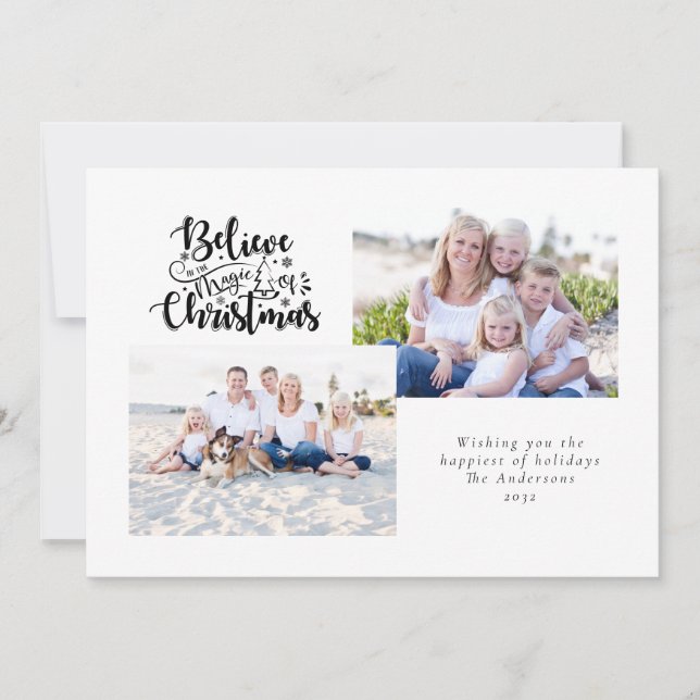 Believe in the Magic of Christmas Photo Holiday Card (Front)
