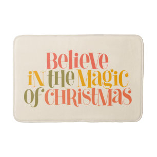 Believe in the Magic of Christmas - Retro Style Bath Mat