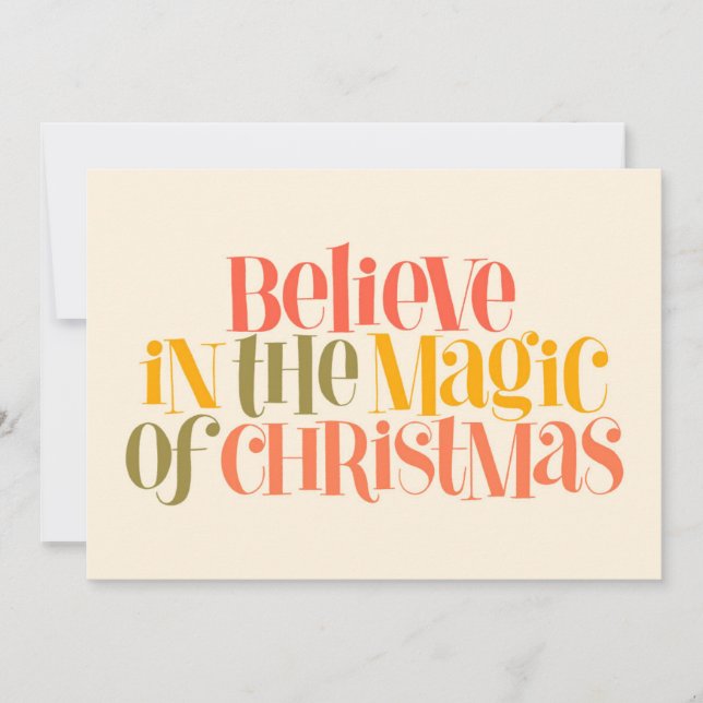 Believe in the Magic of Christmas - Retro Style Card (Front)