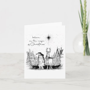 Believe In The Magic Of Christmas Santa Reindeer X Card