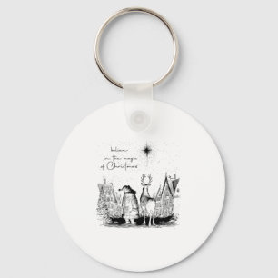 Believe In The Magic Of Christmas Santa Reindeer X Keychain