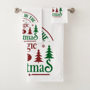 Believe In the Magic of Christmas White Bath Towel Set