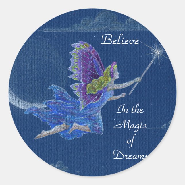 Believe In the Magic of Dreams Fairy Sticker (Front)