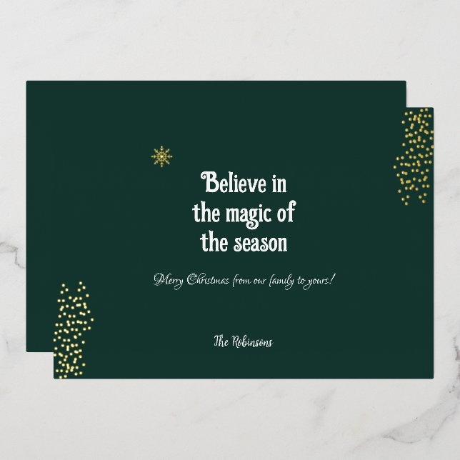 Believe in the Magic of the Season Foil Holiday Card (Front/Back)