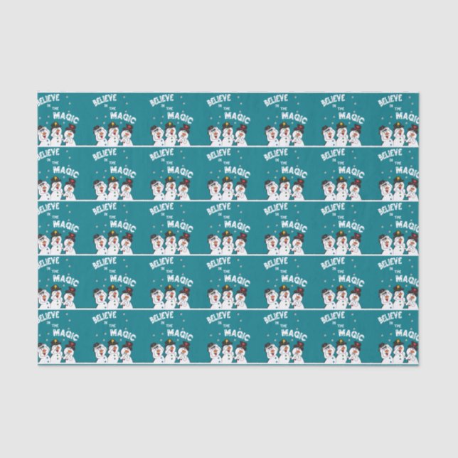 Believe in the Magic Snowmen Tissue Paper (Front)