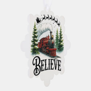 Believe in the Magic Train Ornament Card